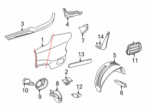 1999 Volvo C70 Fuel Door Diagram
