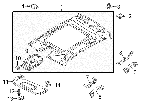 2019 Volvo S90 Interior Trim - Roof Diagram