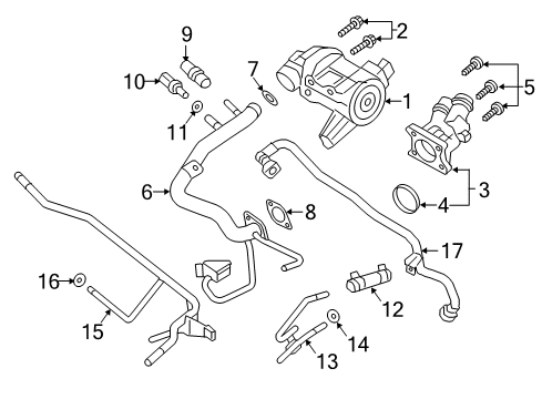 2022 Volvo XC60 Coolant Pipe Diagram for 32441022