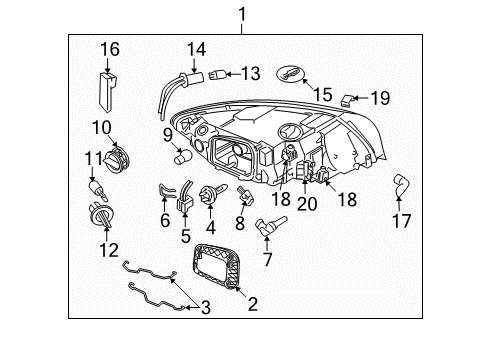 2008 Volvo S40 Bulbs Diagram