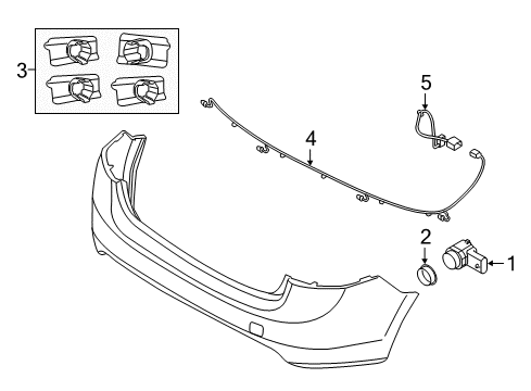 2012 Volvo S60 Electrical Components - Rear Bumper Diagram