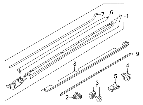 2018 Volvo V60 Exterior Trim - Pillars Diagram