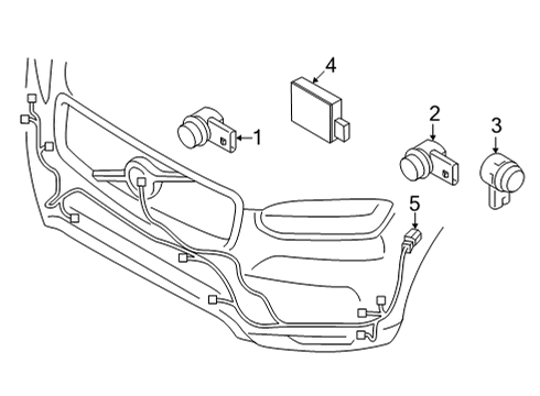 2025 Volvo S90 Electrical Components - Front Bumper Diagram