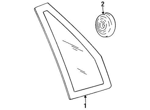 1997 Volvo S90 Glass & Hardware - Quarter Panel Diagram
