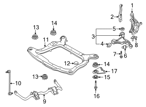 2003 Volvo XC70 Front Suspension Components Diagram