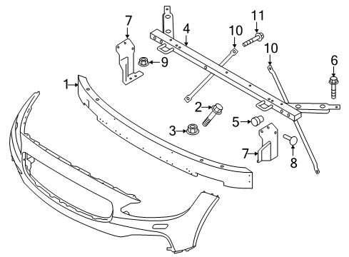 2017 Volvo V90 Cross Country Bumper & Components - Front Diagram 2