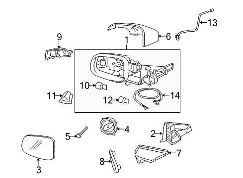 2008 Volvo V70 Mirrors Diagram
