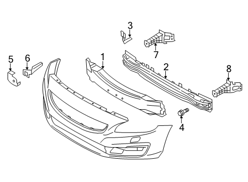 2017 Volvo S60 Bumper & Components - Front Diagram 4