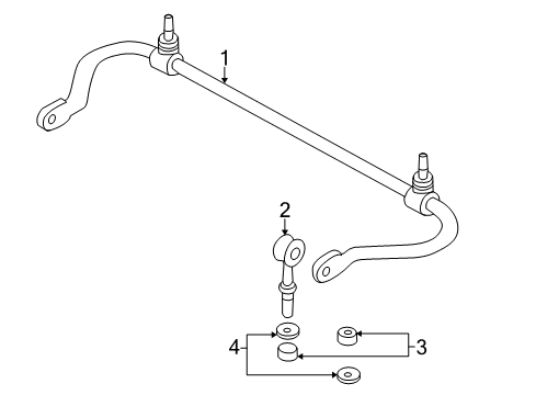 2000 Volvo S70 Stabilizer Bar & Components Diagram