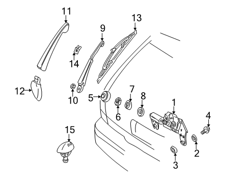 2001 Volvo S40 Wiper & Washer Components Diagram