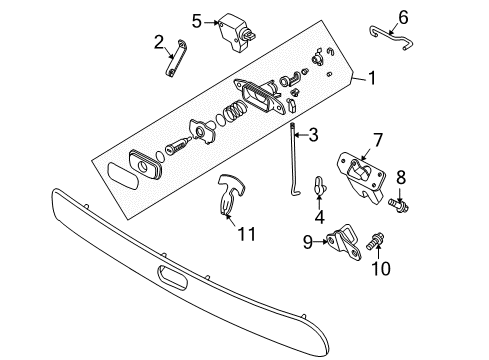 2004 Volvo S40 Lift Gate - Lock & Hardware Diagram
