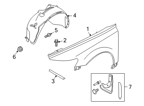 2008 Volvo V50 Exterior Trim - Fender Diagram