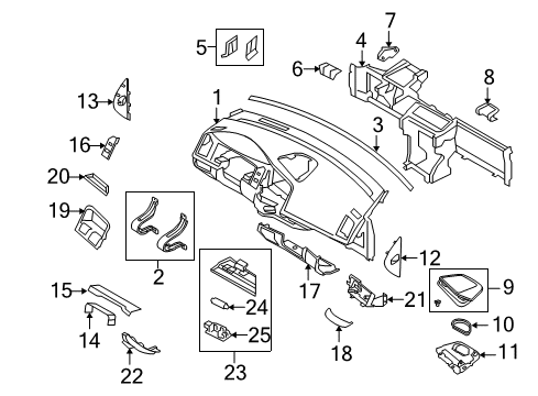 2010 Volvo XC60 Instrument Panel Diagram