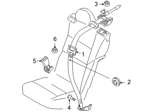 2012 Volvo C30 Rear Seat Belts Diagram