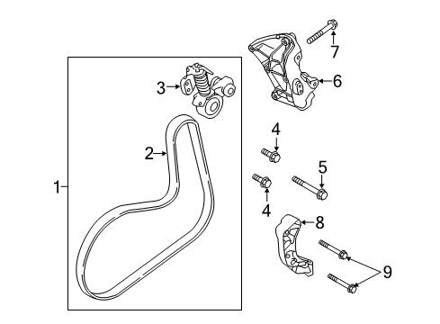 2015 Volvo XC70 Belts & Pulleys Diagram