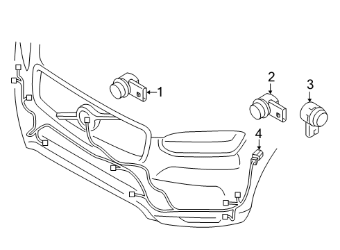 2020 Volvo S90 Electrical Components - Front Bumper Diagram