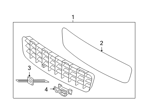 2005 Volvo XC90 Grille & Components Diagram