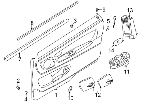 1999 Volvo C70 Interior Trim - Door Diagram