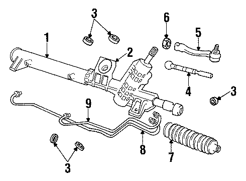 1993 Volvo 850 Steering Gear & Linkage Diagram 2