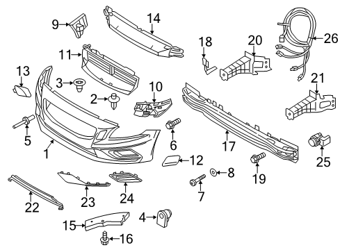 2013 Volvo S60 Bumper & Components - Front Diagram 2