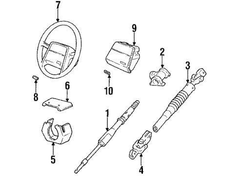 1987 Volvo 740 Steering Column Assembly Diagram