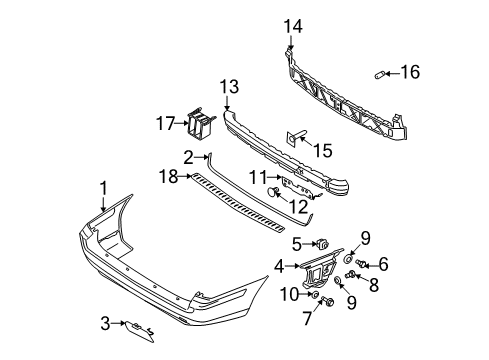 2003 Volvo XC70 Bumper & Components - Rear Diagram