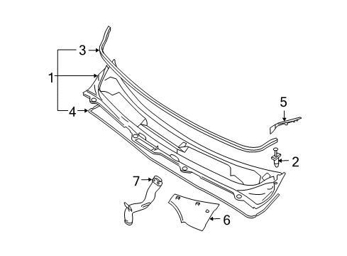 2005 Volvo XC90 Cowl Diagram