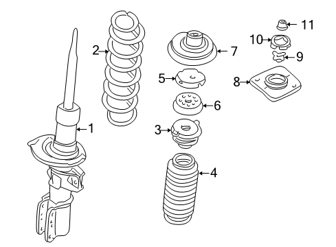 2000 Volvo C70 Struts & Components Diagram