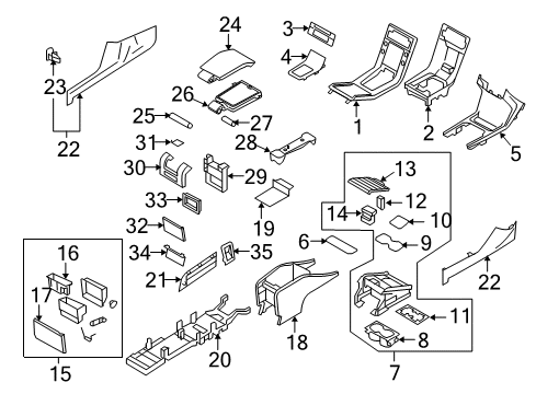 2010 Volvo V70 Center Console, Beige Diagram for 39805351