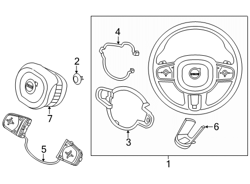 2020 Volvo V60 Steering Wheel & Trim Diagram