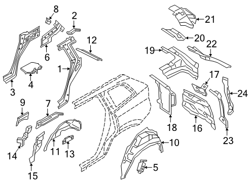 2025 Volvo XC90 Inner Structure - Quarter Panel Diagram