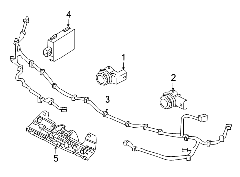 2017 Volvo V90 Cross Country Electrical Components - Rear Bumper Diagram