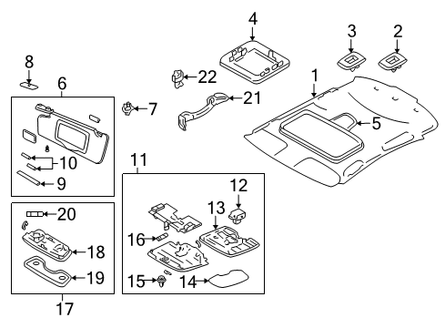 2007 Volvo S60 Interior Trim - Roof Diagram