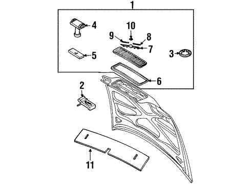 1993 Volvo 850 Grille & Components Diagram