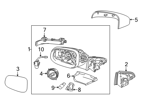 2017 Volvo V60 Cross Country Outside Mirrors Diagram