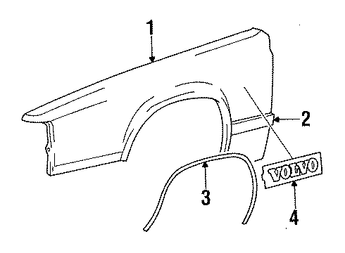 1986 Volvo 760 Fender & Components Diagram