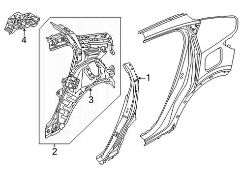 2026 Volvo EC40 Inner Structure - Quarter Panel