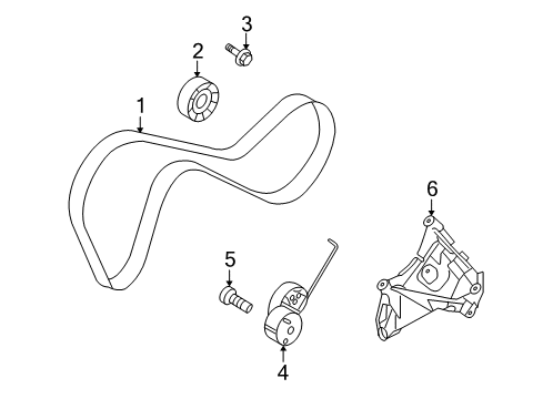 2013 Volvo S80 Belts & Pulleys Diagram