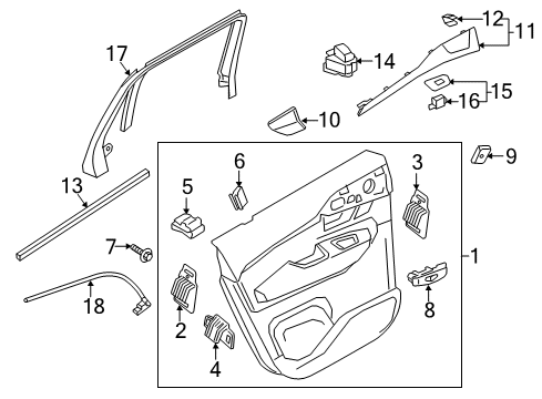 2024 Volvo XC90 Interior Trim - Rear Door Diagram 2