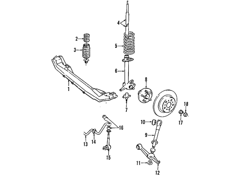 1991 Volvo 240 Lower Control Arm - Front Diagram