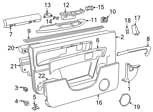 1998 Volvo V90 Interior Trim - Front Door Diagram