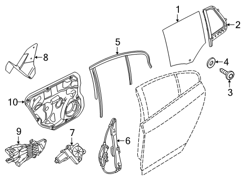 2018 Volvo V60 Cross Country Glass - Door Diagram