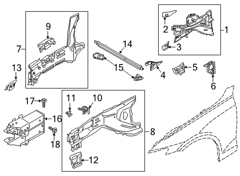 2024 Volvo V60 Cross Country Structural Components & Rails