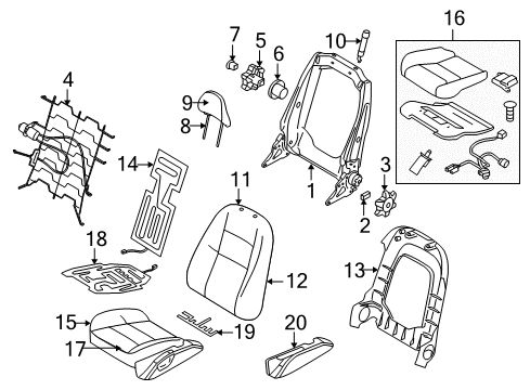 2011 Volvo S40 Front Seat Components