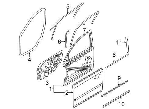 2008 Volvo V50 Door & Components Diagram