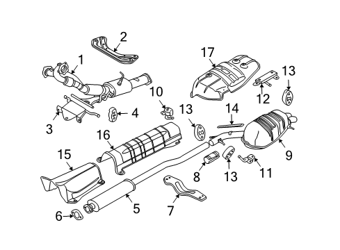 2003 Volvo XC90 Exhaust System Diagram 2