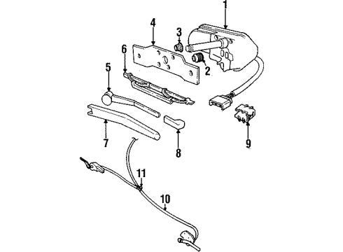 1995 Volvo 850 Wiper & Washer Components Diagram