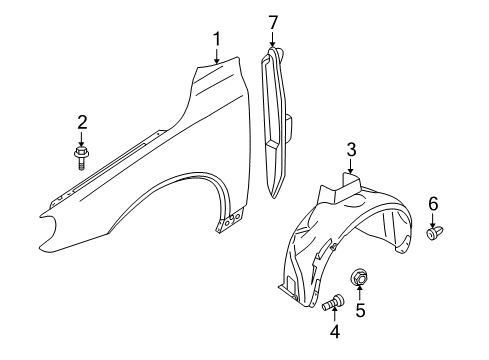 2008 Volvo V70 Fender & Components Diagram