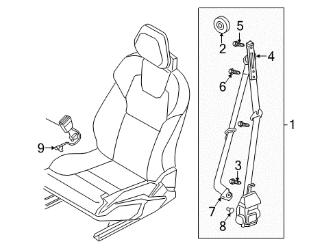 2025 Volvo V90 Cross Country Front Seat Belts Diagram