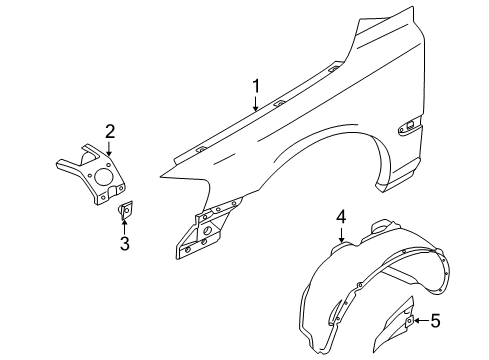 2003 Volvo V70 Fender & Components Diagram